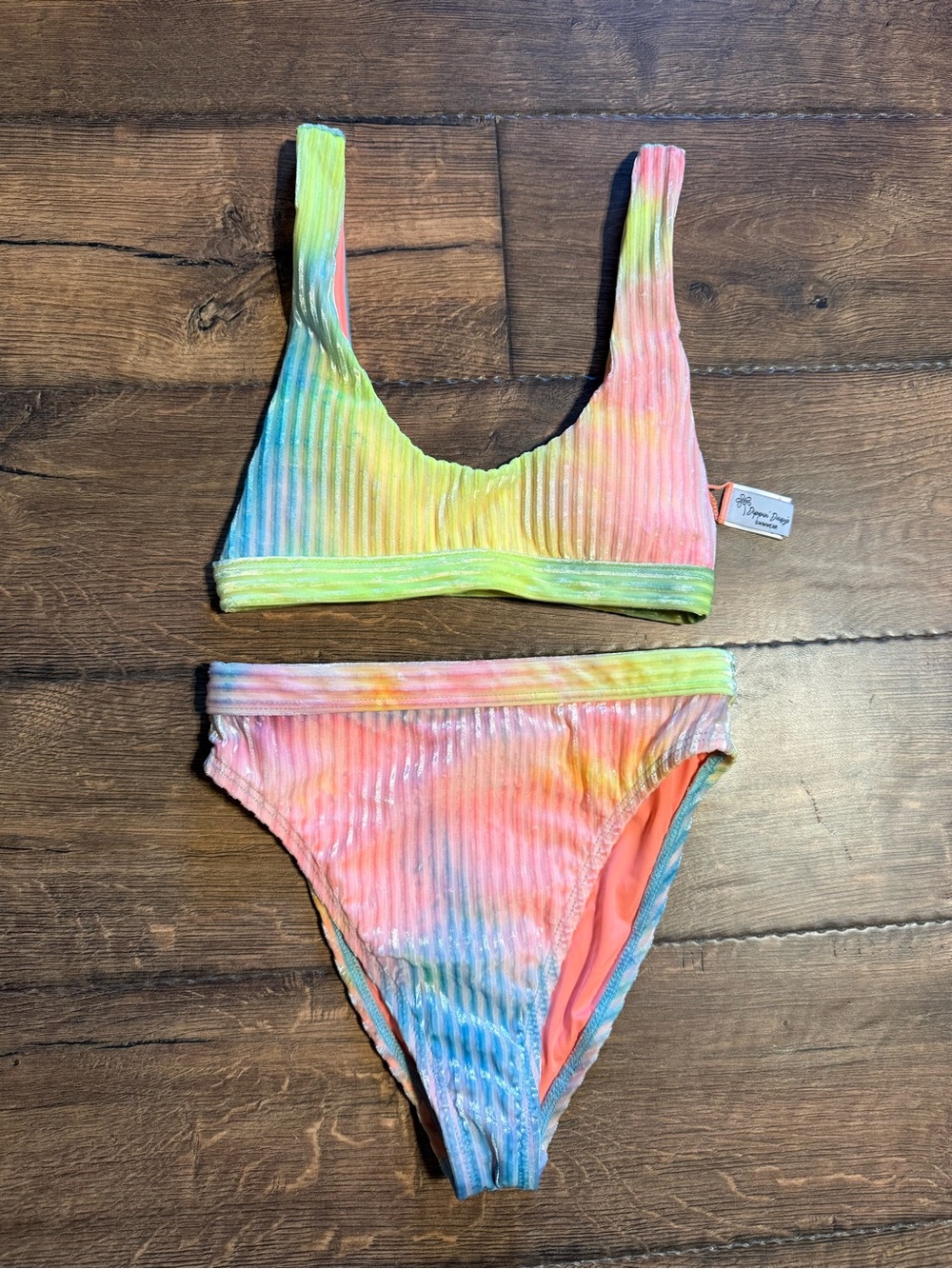 Dippin' Daisy's Ribbed Tie-Dye Velvet Bikini